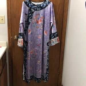Qipao purple silky feel Ming/Qing dynasty dress Size